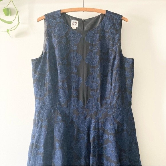 Anne Klein Embroidered A-Line Midi Dress 14 - Picture 2 of 5